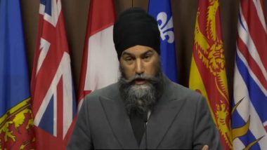 India-Canada Diplomatic Row: Canadian Sikh Leader Jagmeet Singh Calls for Ban on RSS and Actions Against Indian Diplomats (Watch Video)