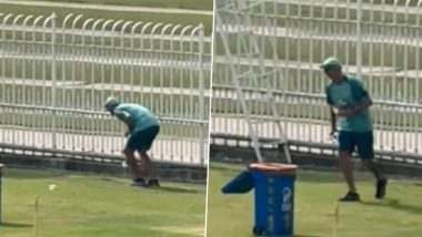 Pakistan Cricket Team Red-Ball Head Coach Jason Gillespie Shows Nice Gesture, Picks Up Empty Water Bottles From Practice Area Ahead of PAK vs ENG 3rd Test 2024 (Watch Video)