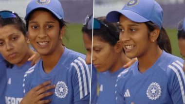 Jemimah Rodrigues Gives Inspirational Speech to India Women's Team Cricketers Ahead of IND-W vs SL-W ICC Women's T20 World Cup 2024 Clash (Watch Video)