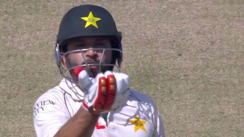 Kamran Ghulam Blows Kiss Towards Dressing Room While Celebrating Fifty on Test Debut During PAK vs ENG 2nd Test 2024 (Watch Video)