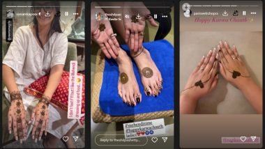 Karva Chauth Mehndi Design 2024 Photos: Parineeti Chopra, Shilpa Shetty and Sonam Kapoor Share Glimpses of Karwa Chauth Preparations