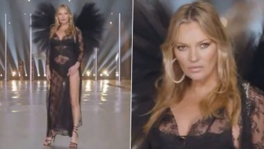 Kate Moss Walks the Ramp for Victoria’s Secret Fashion Show 2024, Supermodel Makes a Surprise Debut, Leaves Netizens in Awe (View Pics and Videos)