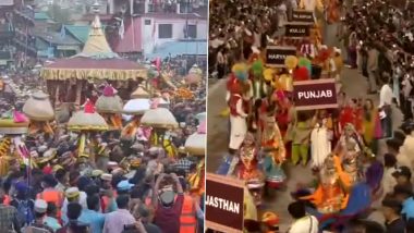 Kullu Dussehra 2024 Celebration Videos: Devotees Celebrate Festival in Himachal Pradesh With Grand Processions and Parades Along With Tableaus From Different Regions and Countries (Watch)