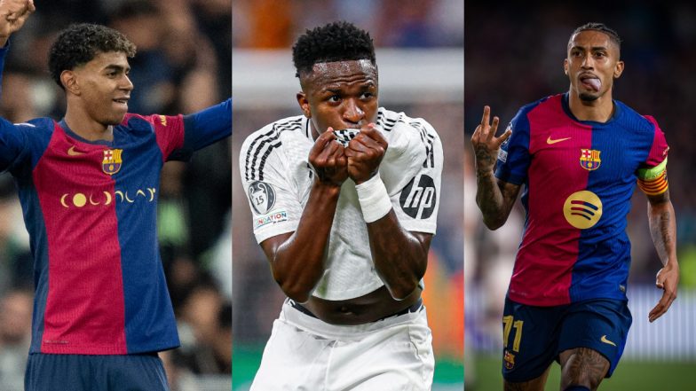 Vinicius Jr Lends Support to Lamine Yamal, Ansu Fati and Raphinha After Barca Stars Face Racial Abuse During Real Madrid vs Barcelona El Clasico in La Liga 2024–25, Says ‘No Place for These Criminals in Our Society’