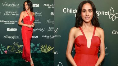 Meghan Markle Re-Wears Her 2021 Carolina Herrera Radiant Red Gown for Surprise Appearance at the Children’s Hospital Los Angeles Gala (See Pics and Videos)