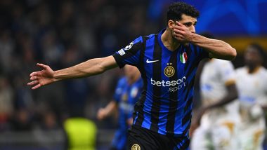 Iran Forward Mehdi Taremi Nets Past Israel Goalkeeper Omri Glazer in Inter Milan vs Red Star Belgrade UCL 2024–25 Match Amid Conflict Between Two Nations