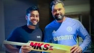 Mehidy Hasan Miraz Gifts Bat to Rohit Sharma After India Beat Bangladesh to Clinch Test Series 2&ndash;0 (Watch Video)