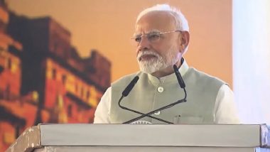 PM Modi in Amreli: Prime Minister Narendra Modi Lays Foundation Stone of Various Projects Worth INR 4,800 Crore in Gujarat (Watch Video)