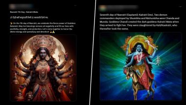 Navratri 2024 Day 7 Wishes and Maa Kaalratri Images: Netizens Celebrate Seventh Day of Sharad Navaratri With Messages, Greetings, Quotes, Goddess Kalaratri Pictures, Posts and Wallpapers