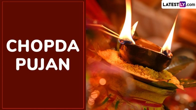 Chopda Pujan 2024 Images & Lakshmi Puja HD Wallpapers for Free Download Online: Wish Shubh Deepawali With Messages To Celebrate Diwali in Gujarat