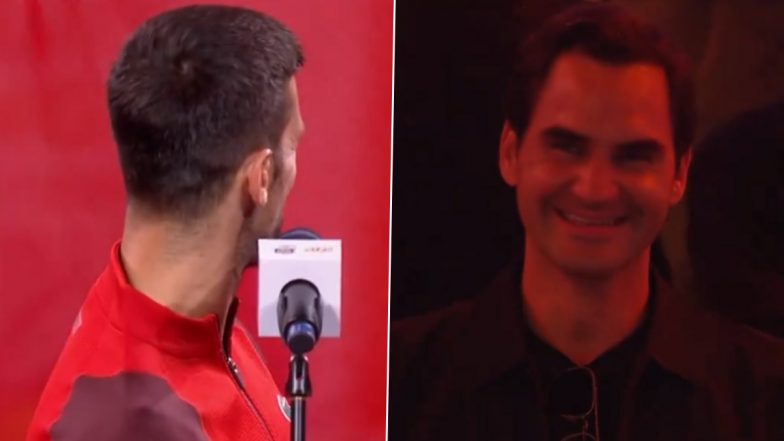 Novak Djokovic Addresses Roger Federer In the Crowd After Shanghai Masters 2024 Final, Says ‘Wish You Were Here On the Court Playing With Us’ (Watch Video)