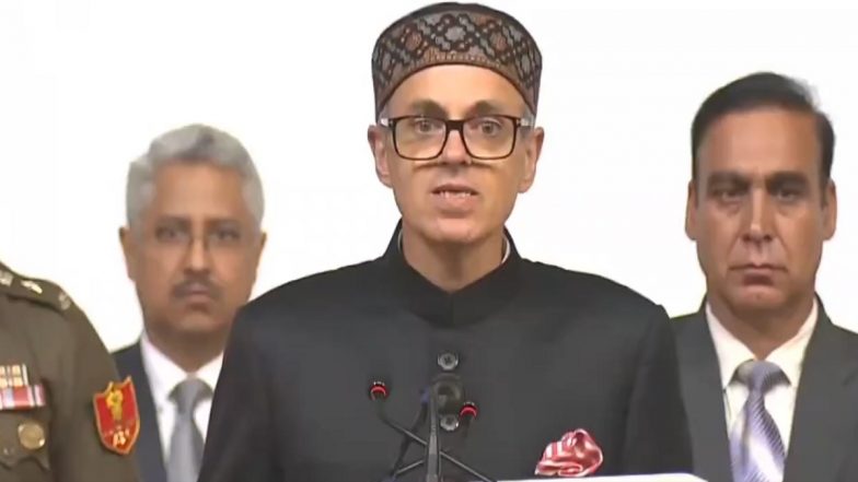 Omar Abdullah Swearing-In Ceremony: National Conference Leader Takes Oath as Jammu and Kashmir CM for Second Time (Watch Video)