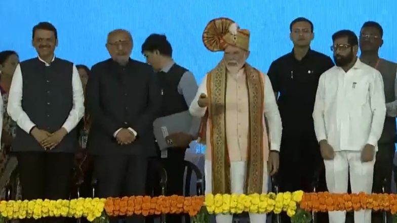 Mumbai Metro 3 Inauguration in Thane: PM Narendra Modi Inaugurates BKC to Aarey JVLR Section of Mumbai Metro Line 3 Worth Around INR 14,120 Crores (Watch Video)