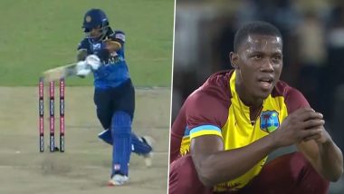 Six Fours in One Over! Shamar Joseph Concedes Boundaries Off All Legal Deliveries Bowled to Pathum Nissanka in One Over During SL vs WI 2nd T20I 2024 (Watch Video)