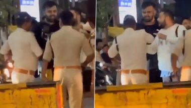 Madhya Pradesh Cabinet Minister Prahlad Patel’s Son Prabal Patel Allegedly Manhandles Cops After Being Questioned for Driving Vehicle Without Number Plate (Watch Video)