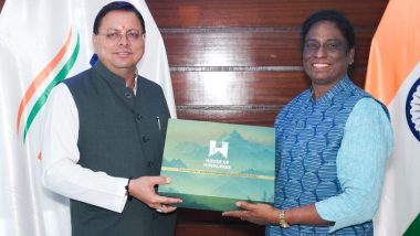 Pushkar Singh Dhami Meets Indian Olympic Association President PT Usha, Expresses Gratitude for Selecting Uttarakhand for 38th National Games (See Pics)