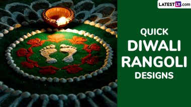 Quick Rangoli Designs for Diwali 2024 With Coloured Powders: Easy 5-Minute Rangoli Patterns To Celebrate the Festival of Lights (Watch Video)