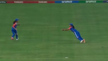 IND-W vs SL-W ICC Women’s T20 World Cup 2024: Radha Yadav Wins Fielder of the Match Honour for Stunning Catch of Vishmi Gunaratne