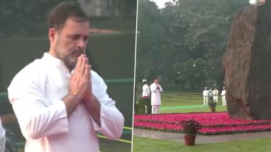 Indira Gandhi Death Anniversary 2024: Rahul Gandhi Pays Tribute to Former Prime Minister at Shakti Sthal in Delhi (Watch Video)