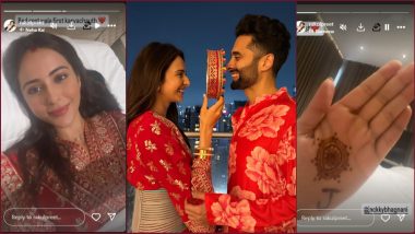 Rakul Preet Singh Celebrates First Karva Chauth While on Bed Rest, Actress Recovering From Back Injury Flaunts Mehndi