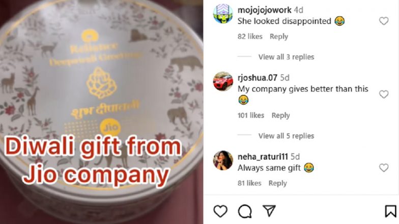 Diwali Gift Box With Dry Fruits Inside Given to Reliance Jio Employees, Netizens Ask ‘Where Is Soan Papdi?’ As Video Goes Viral