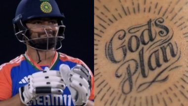 Rinku Singh Points to His 'God's Plan' Tattoo After Hitting 26-Ball Half-Century During IND vs BAN 2nd T20I 2024, Video Goes Viral