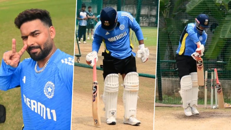 Rishabh Pant Sweats It Out in the Nets Ahead of the India vs New Zealand Test Series 2024, Shares Glimpses of 'Sun, Fun and Cricket' Training (Watch Video)