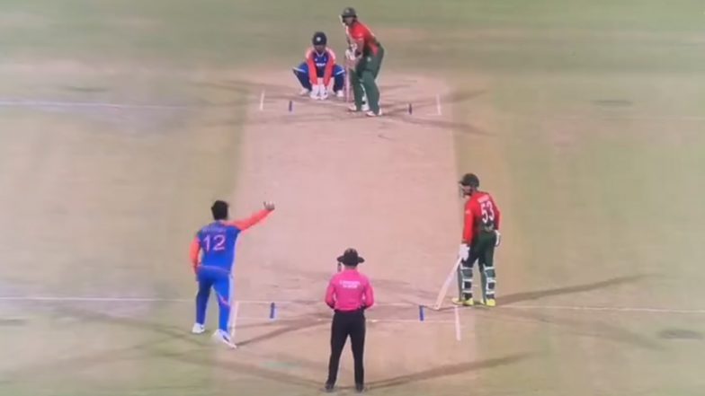 Riyan Parag's Unconventional Bowling Action Given Back-Foot No Ball by Umpire During IND vs BAN 2nd T20I 2024, Video Goes Viral