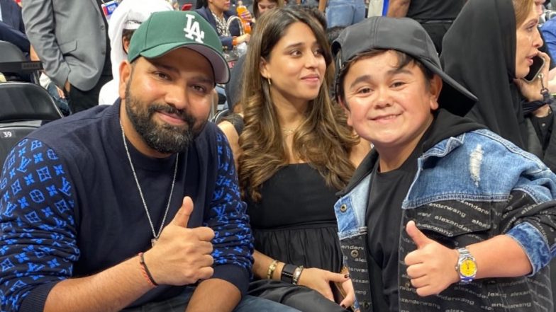 Rohit Sharma Spotted With Abdu Rozik at NBA Abu Dhabi Games 2024, Picture of India Cricket Team Captain With Bigg Boss 16 Fame Goes Viral