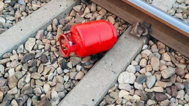 Another Train Derailment Attempt Foiled? Loco Pilot of Goods Train Finds Empty Cylinder on Railway Track Between Landaura and Dhandhera in Uttarakhand, Case Registered (See Pic)