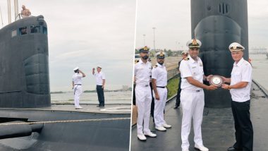 ‘Symbol of Unshakable Friendship Between India and Russia’: Amid PM Narendra Modi’s Russia Visit, Russian Submarine ‘Ufa’ Docks at Kochi, Receives Warm Welcome by Indian Navy (See Pics)