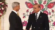 S Jaishankar, Pakistan PM Shehbaz Sharif Shake Hands As India's External Affairs Minister Arrives in Islamabad for SCO Summit 2024 (Watch Video)