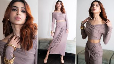 Samantha Ruth Prabhu Blends Elegance With Glamour in Recent Appearance, Actress Slays in Chic Mauve Co-ord Set (View Pictures)