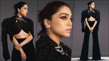 Sharvari Looks Every Inch Gorgeous Dressed in an All-Black Cross-Halter Neck Top Paired With an Embellished Jacket and Flared Pants, View Pics