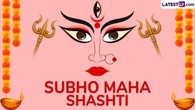 Subho Maha Shashti 2024 Wishes, Images and HD Wallpapers: Send WhatsApp Messages, Heartfelt Greetings, Quotes, GIFs and Photos To Celebrate Durga Puja