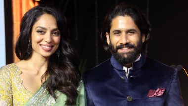 ANR National Award 2024: Sobhita Dhulipala Makes a Stunning Appearance With Fiancé Naga Chaitanya at the Event (View Pics & Watch Videos)