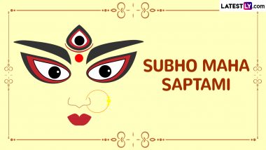 Subho Maha Saptami 2024 Images and HD Wallpapers for Free Download Online: Wish Happy Maha Saptami With Greetings, Maa Durga Photos and WhatsApp Messages