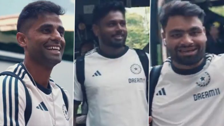 Suryakumar Yadav, Rinku Singh, Sanju Samson and Other Indian Cricket Team Members Arrive in Delhi Ahead of IND vs BAN 2nd T20I 2024 (Watch Video)