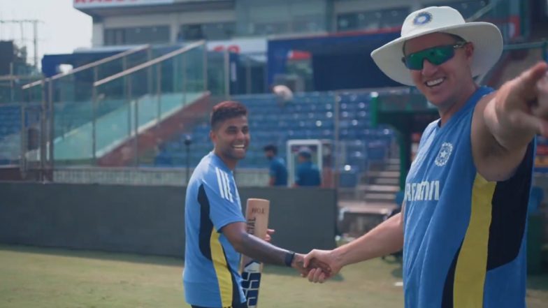 Suryakumar Yadav Engages in Fun Banter With India Bowling Coach Morne Morkel During Training Session Ahead of IND vs BAN 2nd T20I 2024, Video Goes Viral