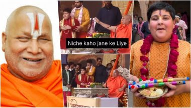 Swami Rambhadracharya Ji Angry at Abhinav Arora in Viral Video: Jagadguru Ramanandacharya Ji Maharaj Asks Social Media Influencer 'Bal Sant Baba' To Be Removed From Stage, Says 'Maryada Hai Meri' (Watch)