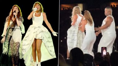 Taylor Swift Wardrobe Malfunction: Singer’s Vivienne Westwood Gown Unzips During Miami Concert; Video of Backup Dancers Coming to Her Rescue Goes Viral – WATCH