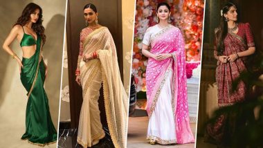 Diwali 2024 Saree Styles: Disha Patani, Alia Bhatt Will Help You Slay in Six Yards of Elegance This Year (View Pics)