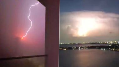 Thor, Is That You? Wild Videos Show Thunder and Lightning Strike in Cancun Caused by Hurricane Milton in Mexico, Leave Netizens in Shock