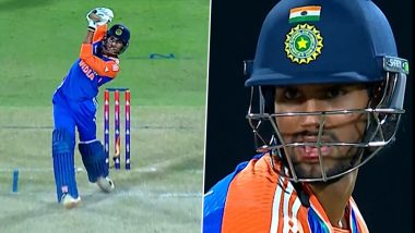 Tilak Varma Stylishly Hits Mohammad Imran For A Huge Six Down the Ground During IND A vs PAK A ACC Men’s T20 Emerging Teams Asia Cup 2024 Match (Watch Video)