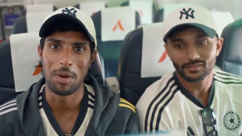 India Cricket Team Reaches Hyderabad For IND vs BAN 3rd T20 2024 As Tilak Varma and Nitish Kumar Reddy Acknowledge Homecoming (Watch Video)