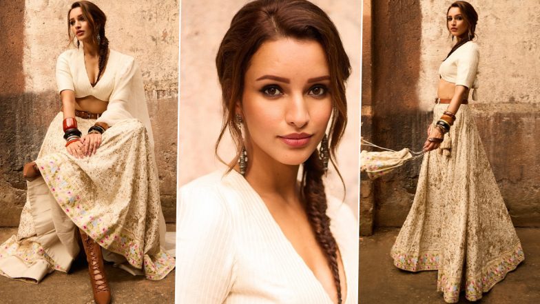 Tripti Dimri Slays in Dreamy White and Beige Lehenga Choli, Redefines Festive Fashion Goals in Chic Ethnic Ensemble (View Pictures)