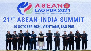 India-ASEAN Summit 2024: PM Narendra Modi Presents 10-Point Plan To Strengthen ASEAN-India Comprehensive Partnership in Laos (See Pics and Video)