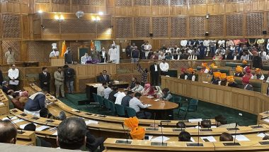 Jammu and Kashmir: Omar Abdullah Takes Pledge as Leader of House in Kashmiri, Other MLAs Also Administered Oath by Pro-Tem Speaker Mubarak Gul (See Pics and Video)