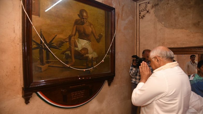 Gandhi Jayanti 2024: Gujarat CM Bhupendra Patel Pays Floral Tribute to ’Pujya Bapu’, Participates in Sarvadharma Prayer at Porbandar’s Kirti Mandir (See Pics and Video)