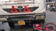 Mumbai Road Accident: Minor Girl Killed, Father Injured As Dumper Crashes Into Motorbike in Goregaon&rsquo;s Film City Road (Watch Video)